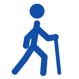 杖をついて歩く人のイラスト